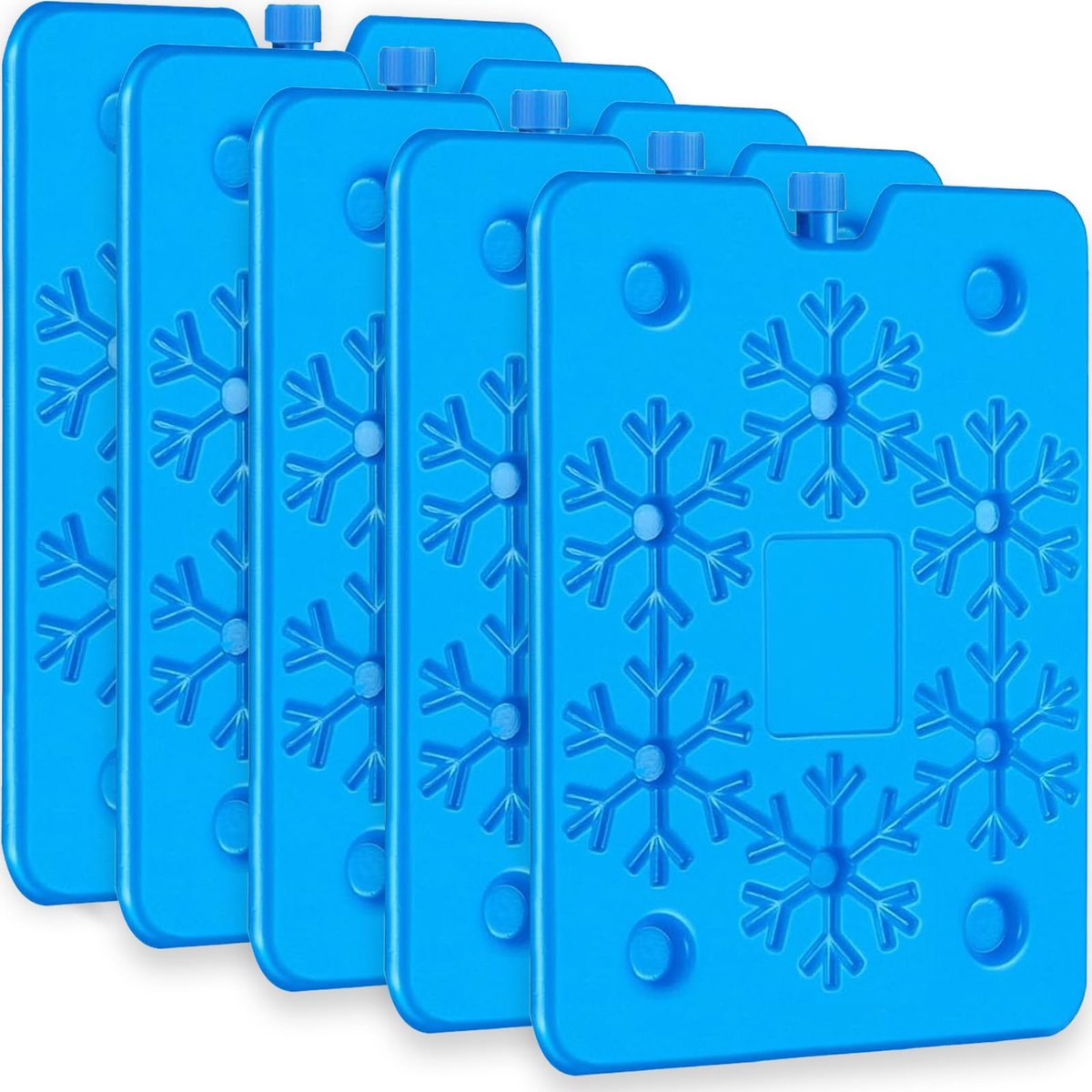 SnelShoppen - Set van 3 Koelaccu's 800 ml voor Thermocontainers, Ultraplat 1,5 cm, Lekvrij, Herbruikbare Koelelementen voor Camping, Picknick, Vissen