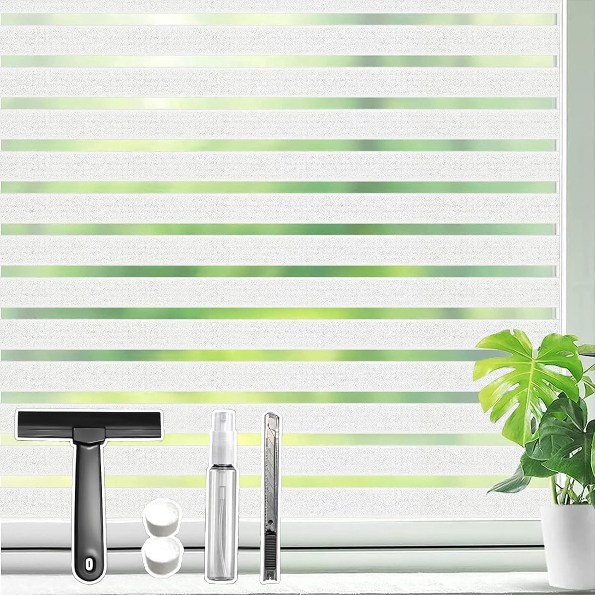 SnelShoppen - Raamfolie Zelfklevend Privacy Folie 90x200cm - Decoratieve Statische Strips voor Thuis, Keuken en Badkamer - Verhoog je Privacy en Stijl