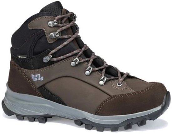 Bruine wandelschoen met bruine en grijze accenten