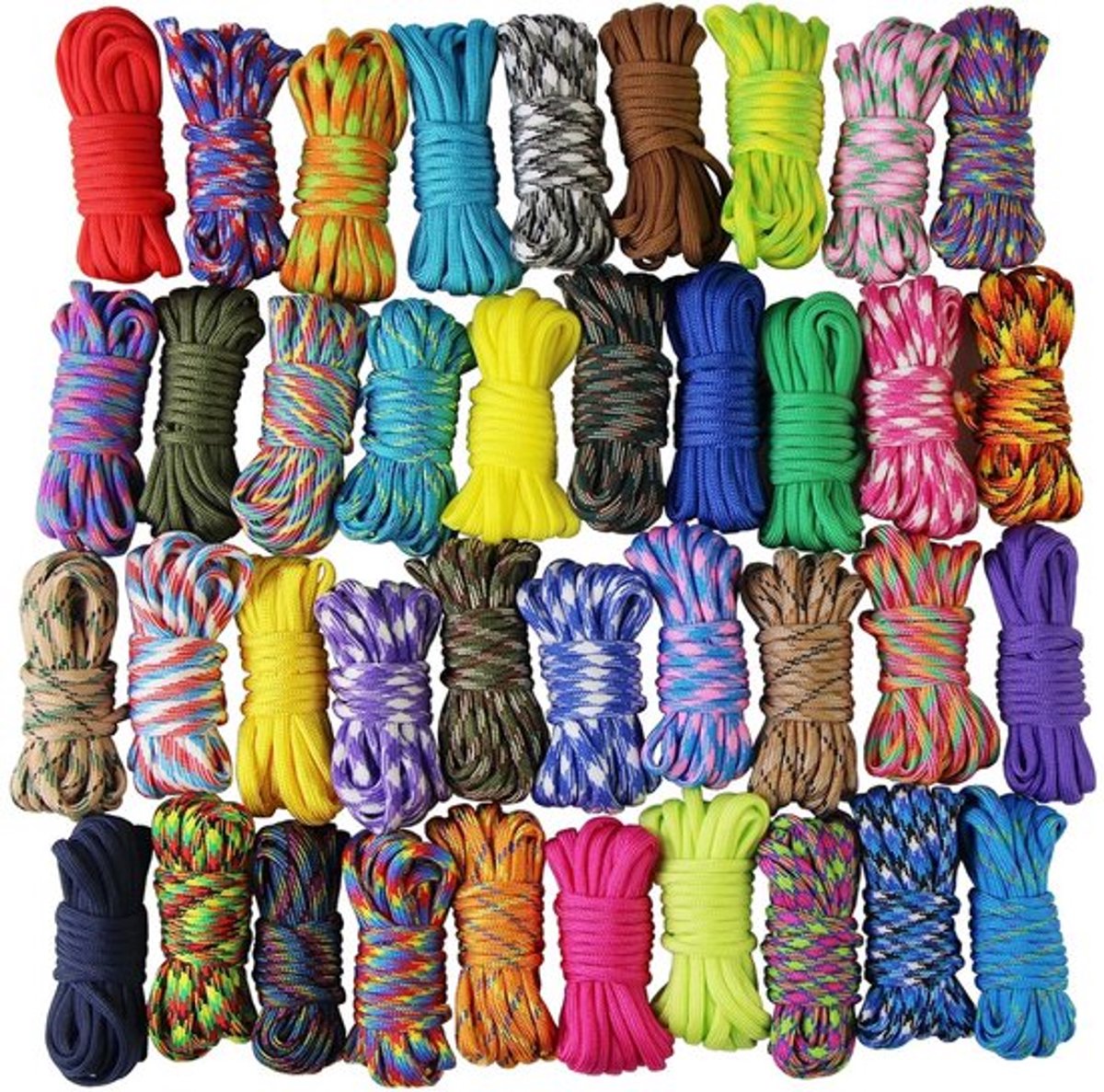 Paracord Set 20 Stuks - Multifunctioneel - Duurzaam Nylon - 3 Meter per Stuk - 4mm Diameter - Ideaal voor Handwerken - Koord