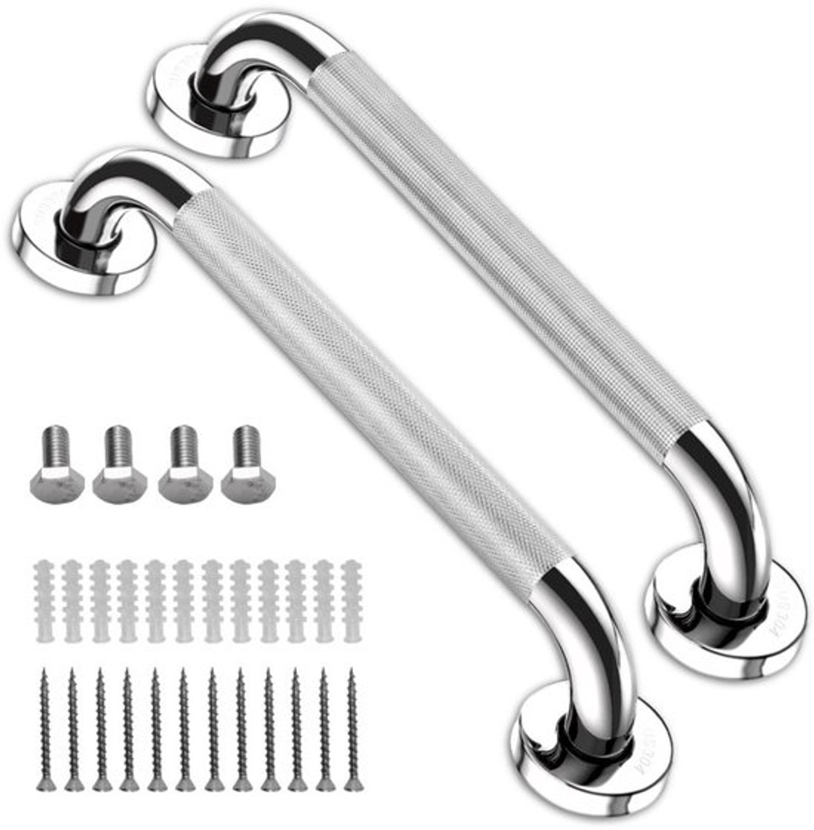 2stuks - Veiligheidsgreep - voor Bad & Douche 30 CM - Handvat voor ouderen en kinderen - Kastgrepen, glazen deuren, ramen - Helping Hand Handvat - Inclusief ophangmateriaal - Toiletbeugel - douchegreep - Extra Grip - Wandbeugel - Inclusief Schroeven