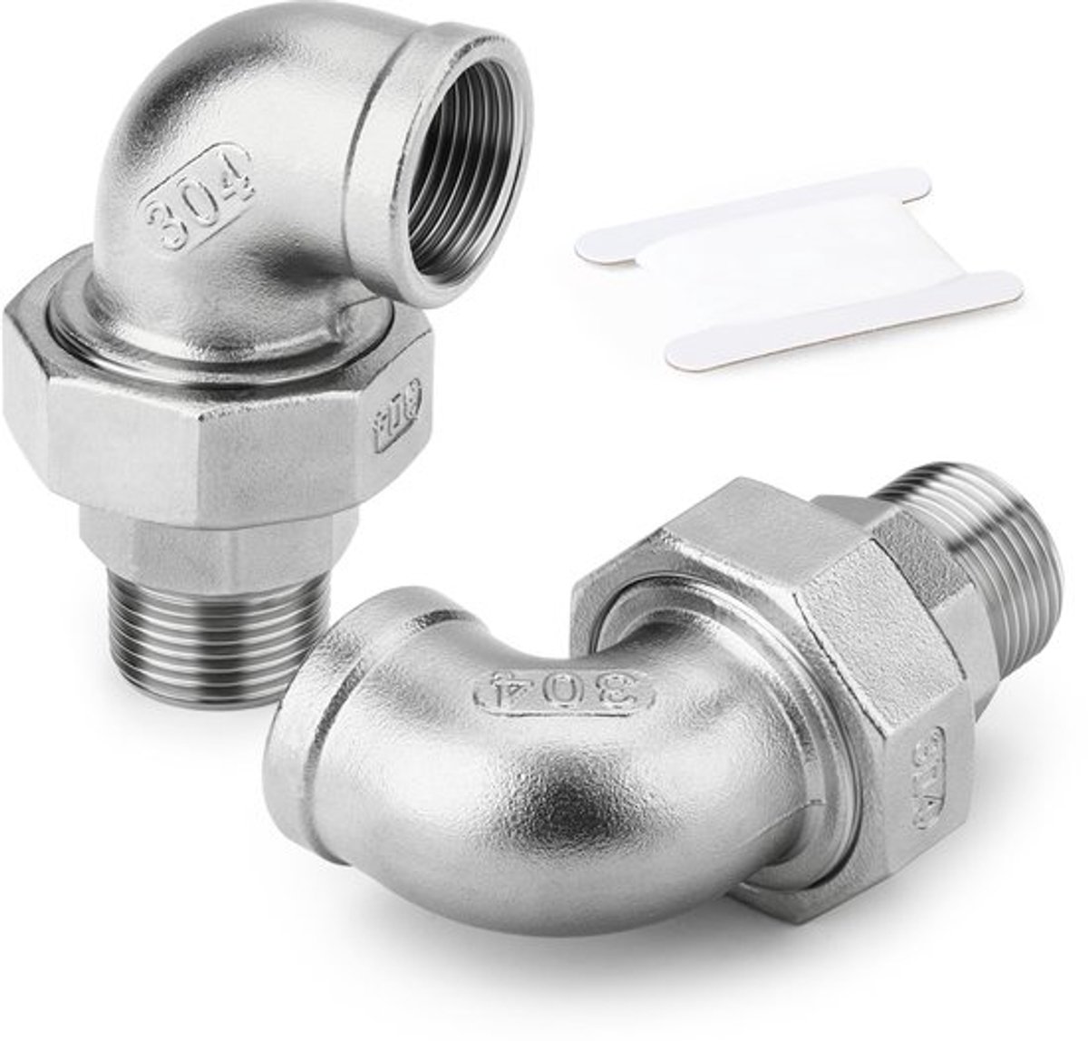 Pijpfitting 3/4" BSP - Gegoten Elleboog - Vrouwelijk/Mannelijk - Corrosiebestendig - Temperatuurbestendig - Diepe Draad
