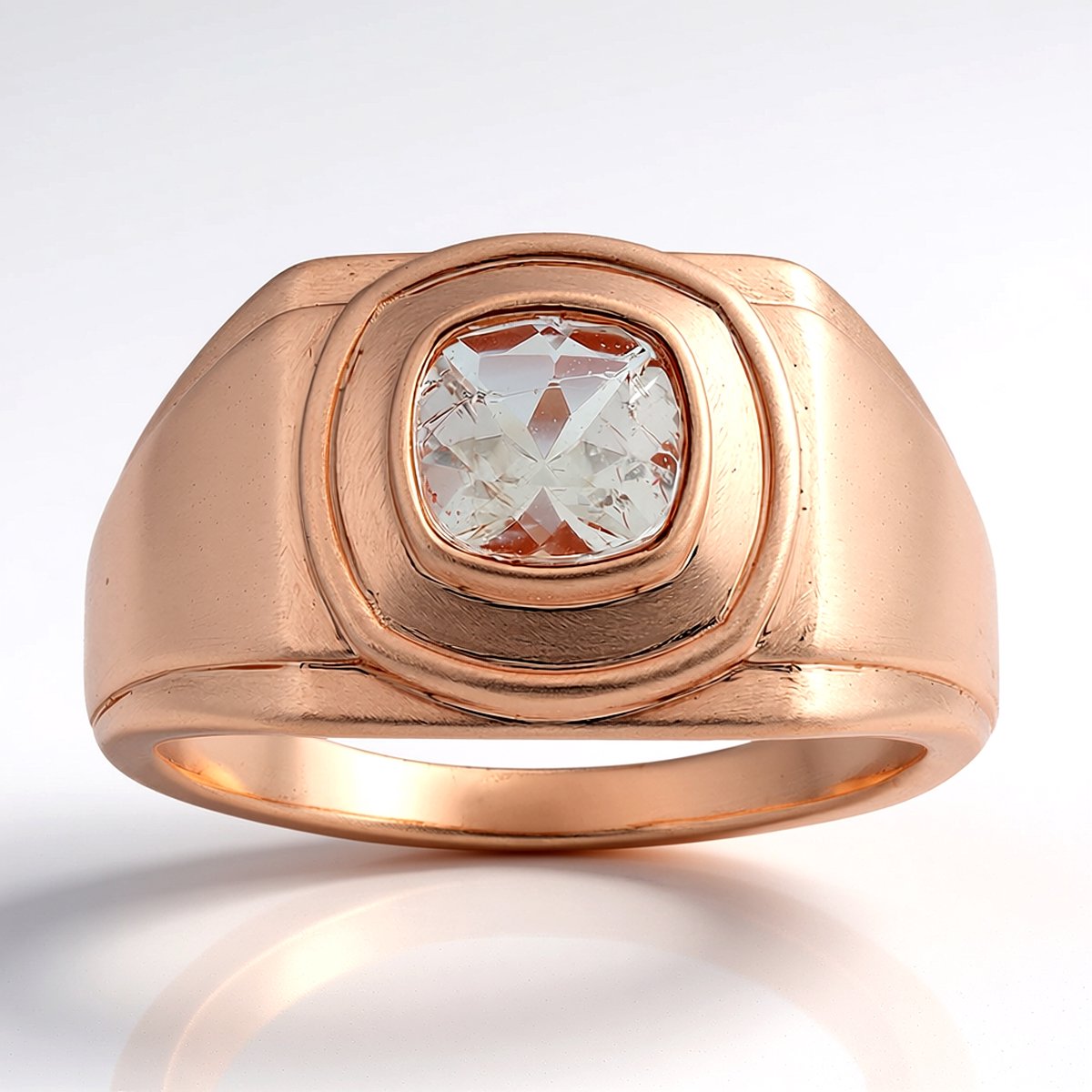 Cavill - Zilveren ring roségoud verguld - 925 sterling zilver - Braziliaanse Morganiet 0,741 ct - Antiek kussen slijpsel - Elegante damesring