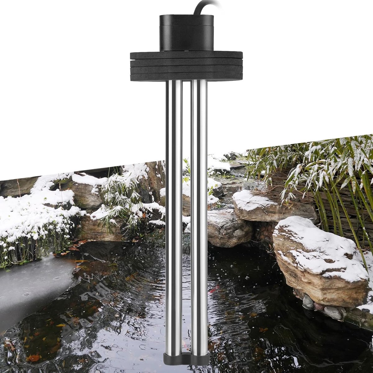 SnelShoppen - Vijververwarming Pond Heater 600Watt - Ideaal voor Tuin, Vijver en Buitengebruik - Energiezuinig, Duurzaam en Effectief - Voor Gezonde W