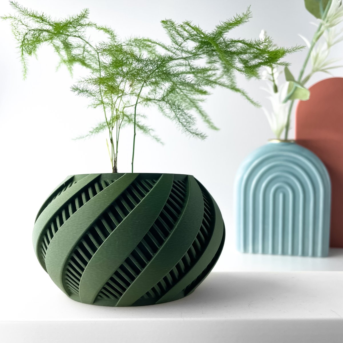 Skushy Kratoplanterold Bloempot - Moderne Designpot voor Kamerplanten - Sculpturale Plantenpot voor Woonkamer en Kantoor - Premium Woondecoratie