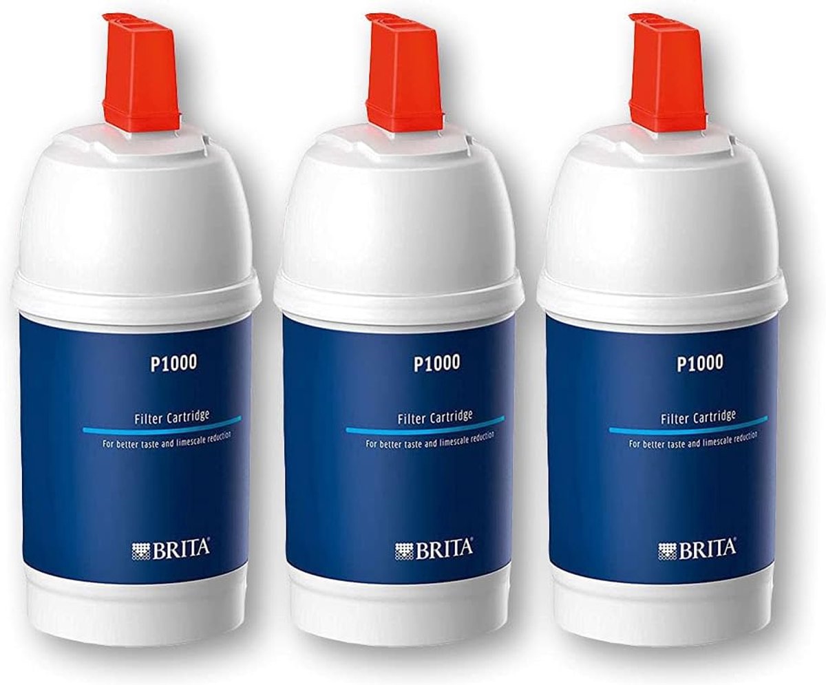 SnelShoppen - 3 x Waterfilter P1000 voor Brita Kraanfilters - Vermindert Kalk, Chloor en Geuren - Geschikt voor Keuken en Thuisgebruik - Drie Hardheid