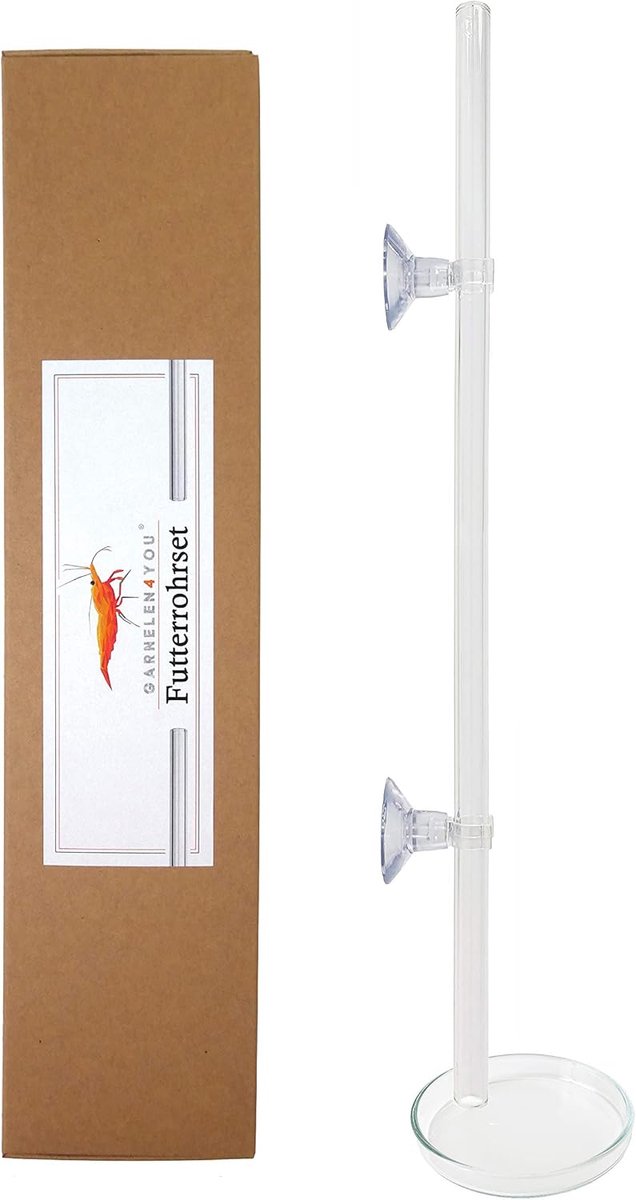 voerbuisjes 32 cm - laboratoriumglas - onbreekbaar - ideaal garnalenvoederstation - ShopVlot