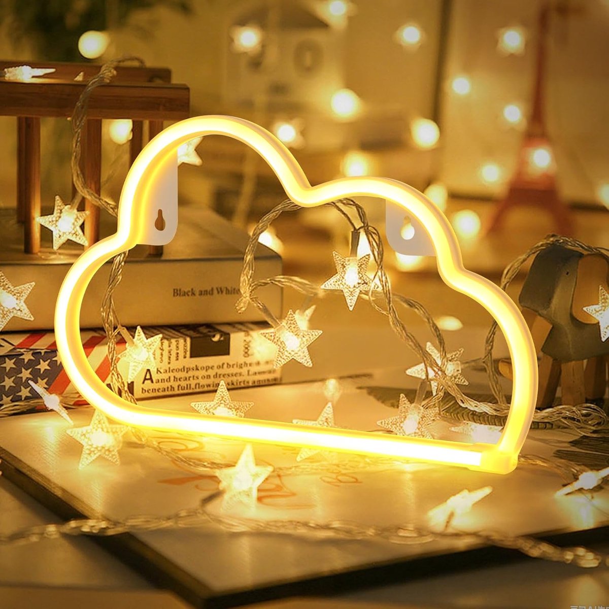 SnelShoppen - LED Cloud Neon Sign Warm White Decoratieve Wandlamp - Modern Cloud Licht voor Kinderkamer, Feest, Tuin en Keuken - Uniek Verlichtingsacc