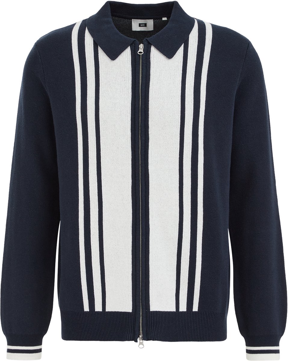 WE Fashion Heren regular fit vest met polokraag en structuur
