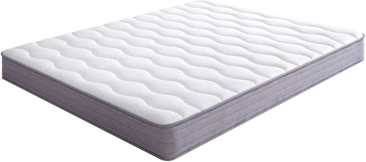 OKWISH Binnenveringmatras 140x200 cm - H3 Stevig Ligcomfort - Ergonomische Drukverlichting Voor Lendenen - Gerold Geleverd - Wit - 20 cm