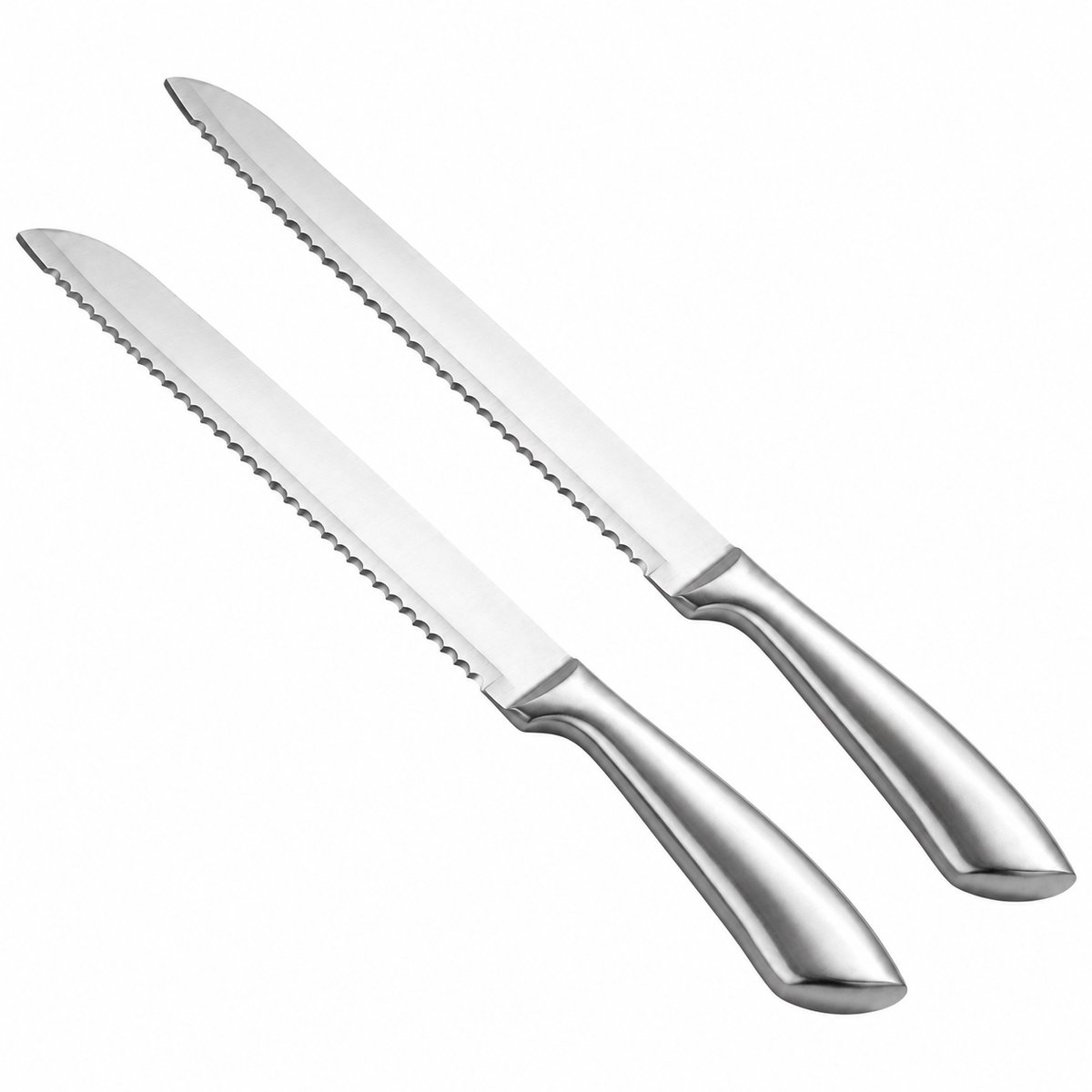 Broodmessen set - 2 stuks - Broodmes - Kartelmes - RVS - Zilver