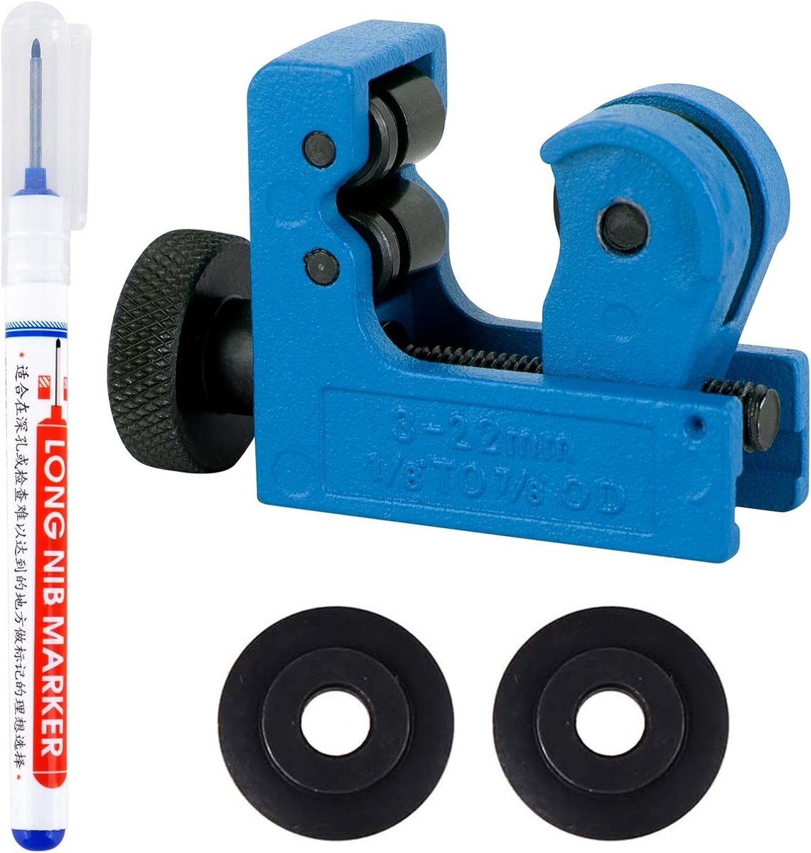 Compacte Buisknipper voor Ø 3-22mm - Ideaal voor Koper, PVC en Aluminium - Precisie Snijgereedschap met Diepte Markering
