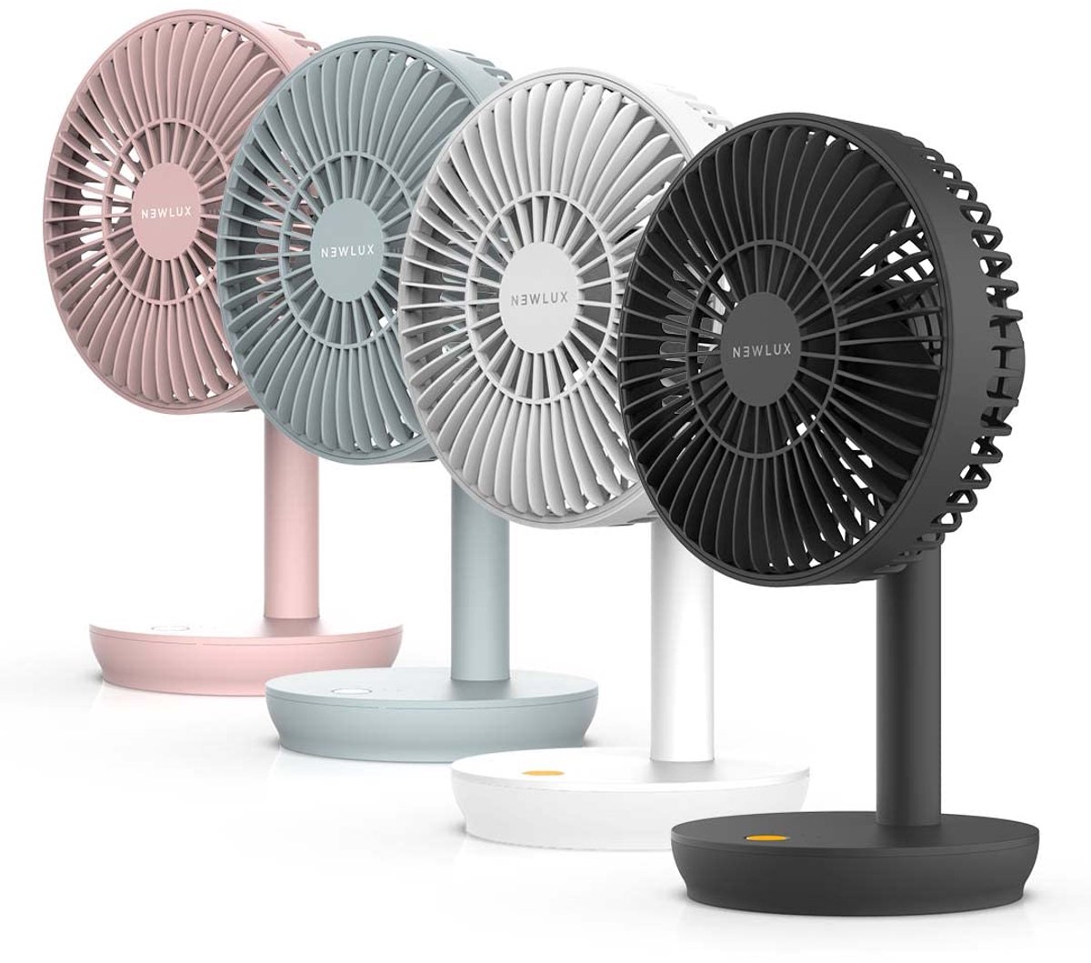 SnelShoppen - Windpure Desk W300 USB-tafelventilator - Inklapbare kop, stille bureauventilator (< 30 dB) met lithium-batterij tot 50 minuten - Zwart v