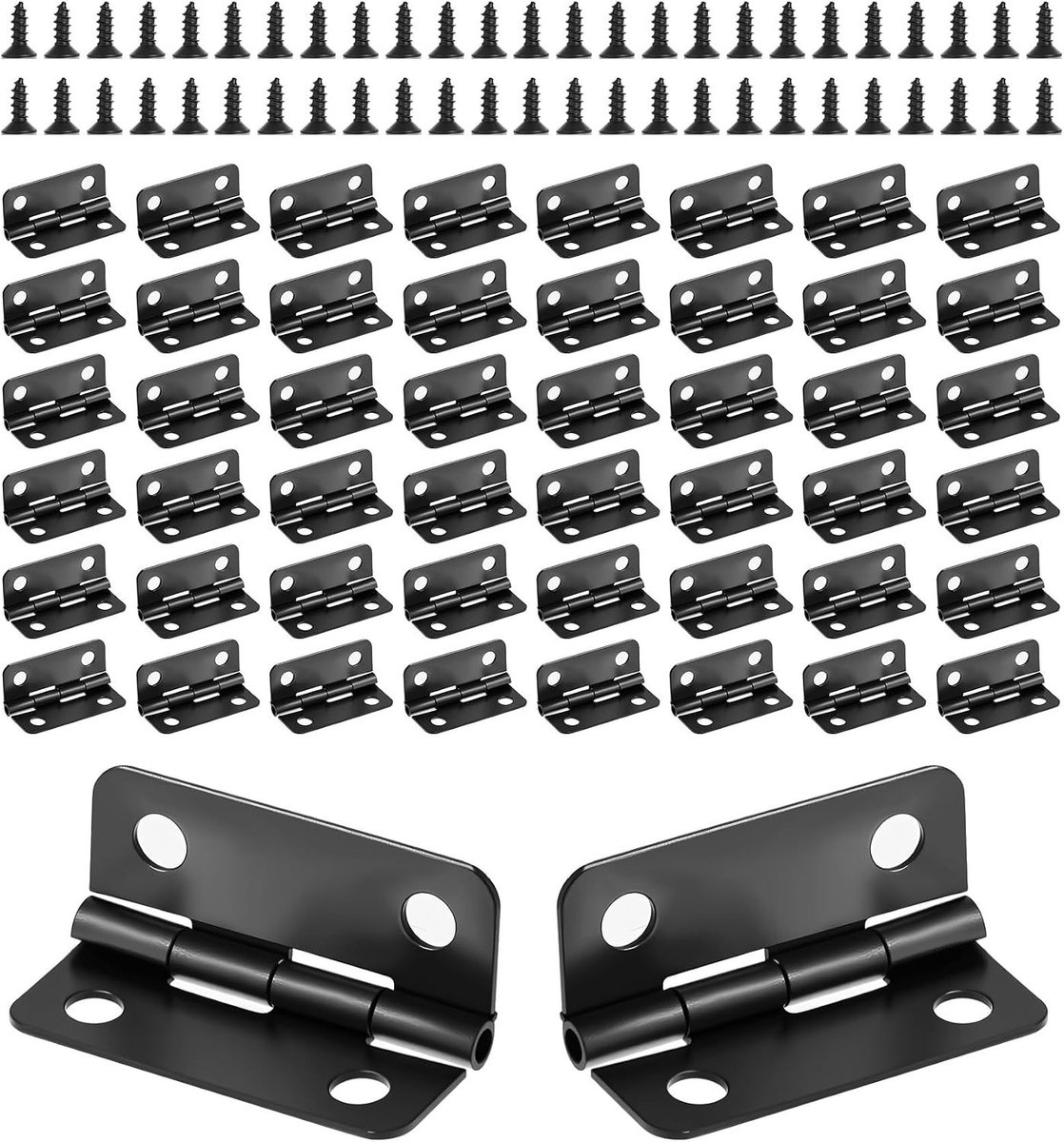 Mini-metalen scharnieren voor sieradendozen, houten dozen en knutselprojecten - 50 paar met schroeven, ideaal voor creatief gebruik en DIY-projecten