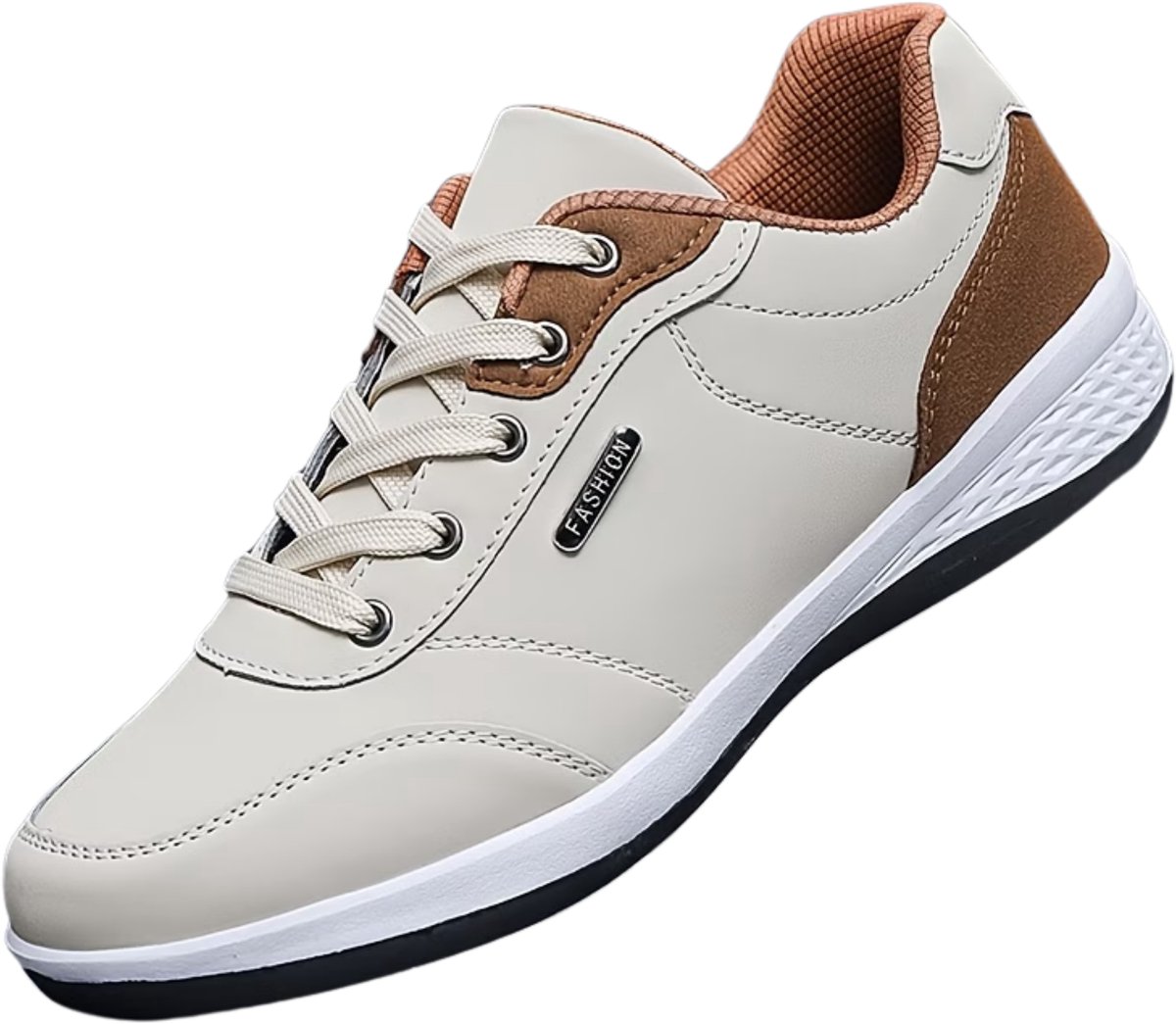 Currero Schoenen Heren Sneakers Comfortabel Wandelschoenen Casual Volwassenen 37.5 Beige