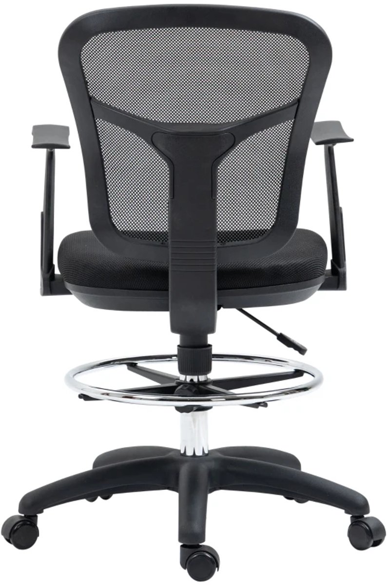 ZYLARO Tekenstoel met Voetensteun - Ergonomische Bureaustoel - Computerstoel - Office Chair - Volwassenen Stoel - In Hoogte Verstelbaar - 360° Draaibaar - Kantoorstoel - Gamestoel - Zwart