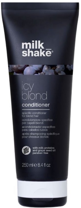 Milk Shake Icy Blonde après-shampooing pour cheveux blonds, 250ml. Aux protéines de lait et huile de pépins de raisin.