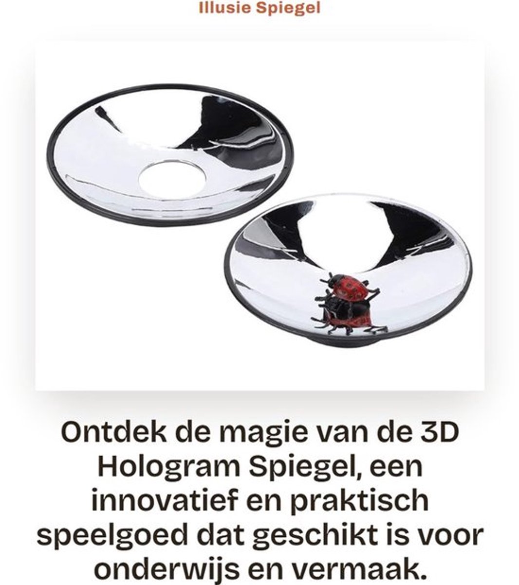 Illusie Spiegel - Hologram Projector - Praktisch Miniatuur Speelgoed - Zilver - Optisch Onderwijs Speelgoed - Geschikt voor Huiskamer - K...