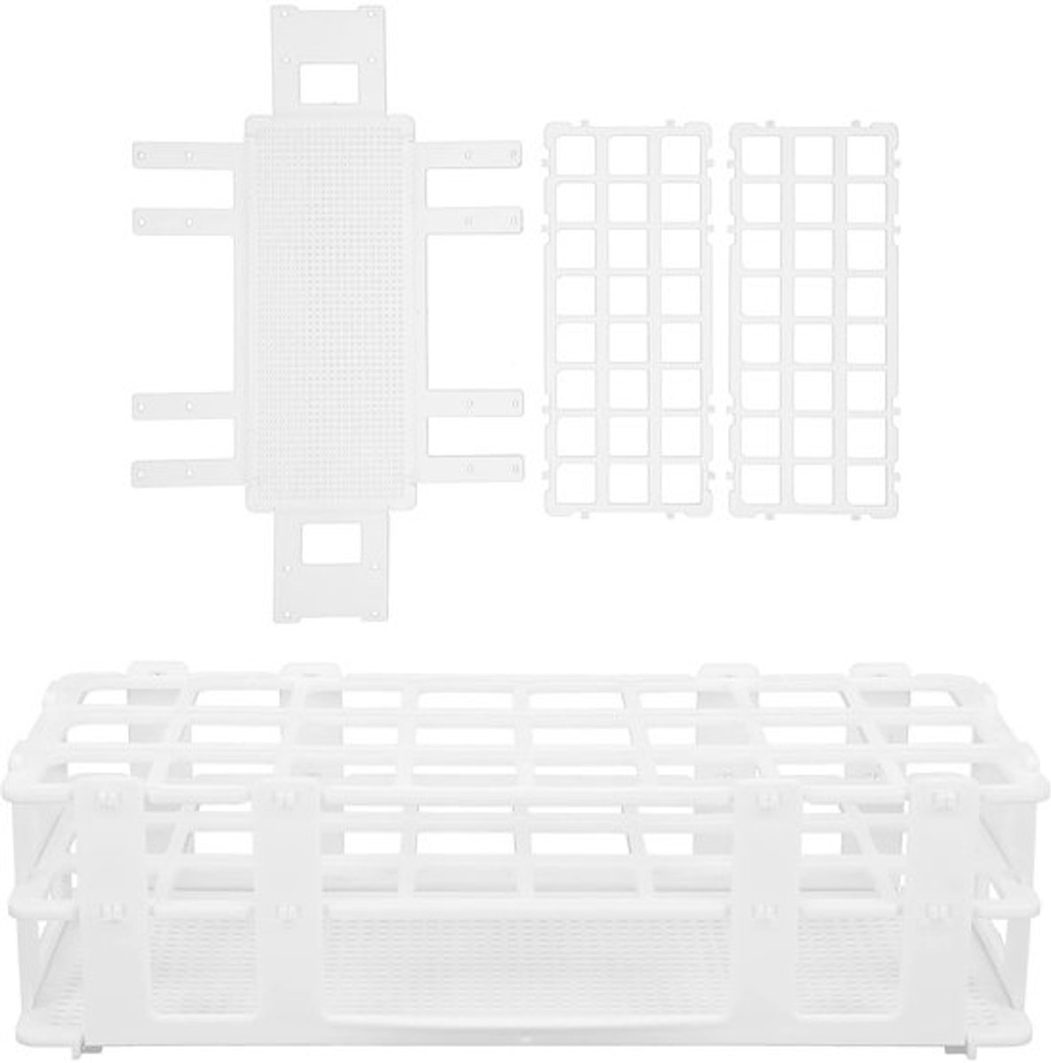 Reageerbuisrek Duurzaam - Houder voor 24 Buisjes - Afneembare Montage - Lichtgewicht - Drielaags Ontwerp - Eenvoudig Schoonmaken - Laboratoriumrek