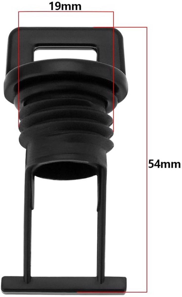 Afvoerplug 19 mm - 4x Boot Plug - Taps Ontwerp - Nylon - Geschikt voor Kajaks/Boten - Corrosiebestendig - Bootplug