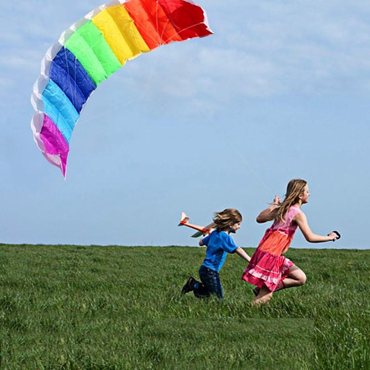 Rainbow Dual Line Stunt Power Kite - Professionele Zachte Sportvlieger 1.4m
