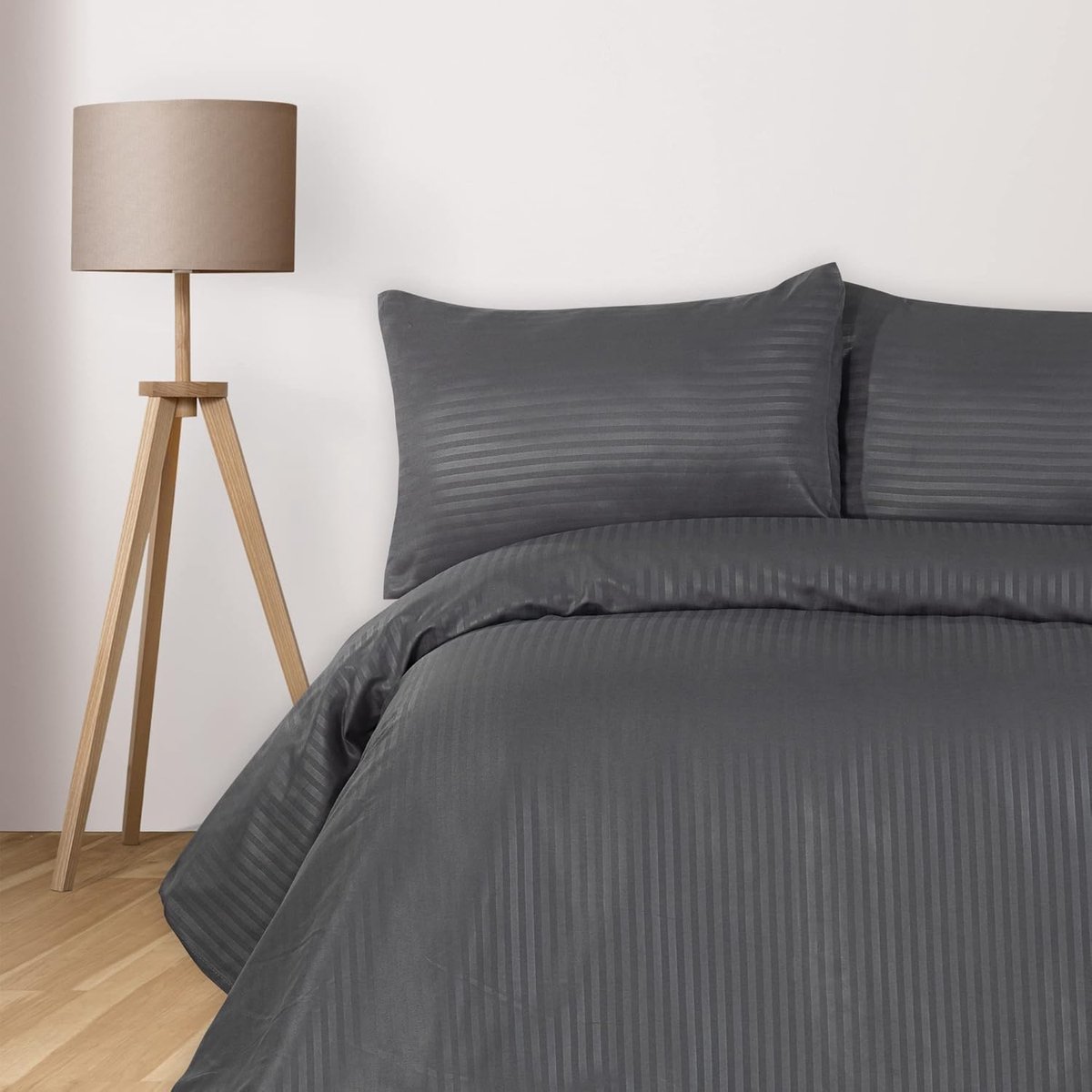 SnelShoppen - Komfortec Deluxe Bedlinnen Set 200 x 200 cm, 3-delige Antraciet Dekbedovertrek Set met Kussenslopen, Microvezel Beddengoed met Rits, Zac