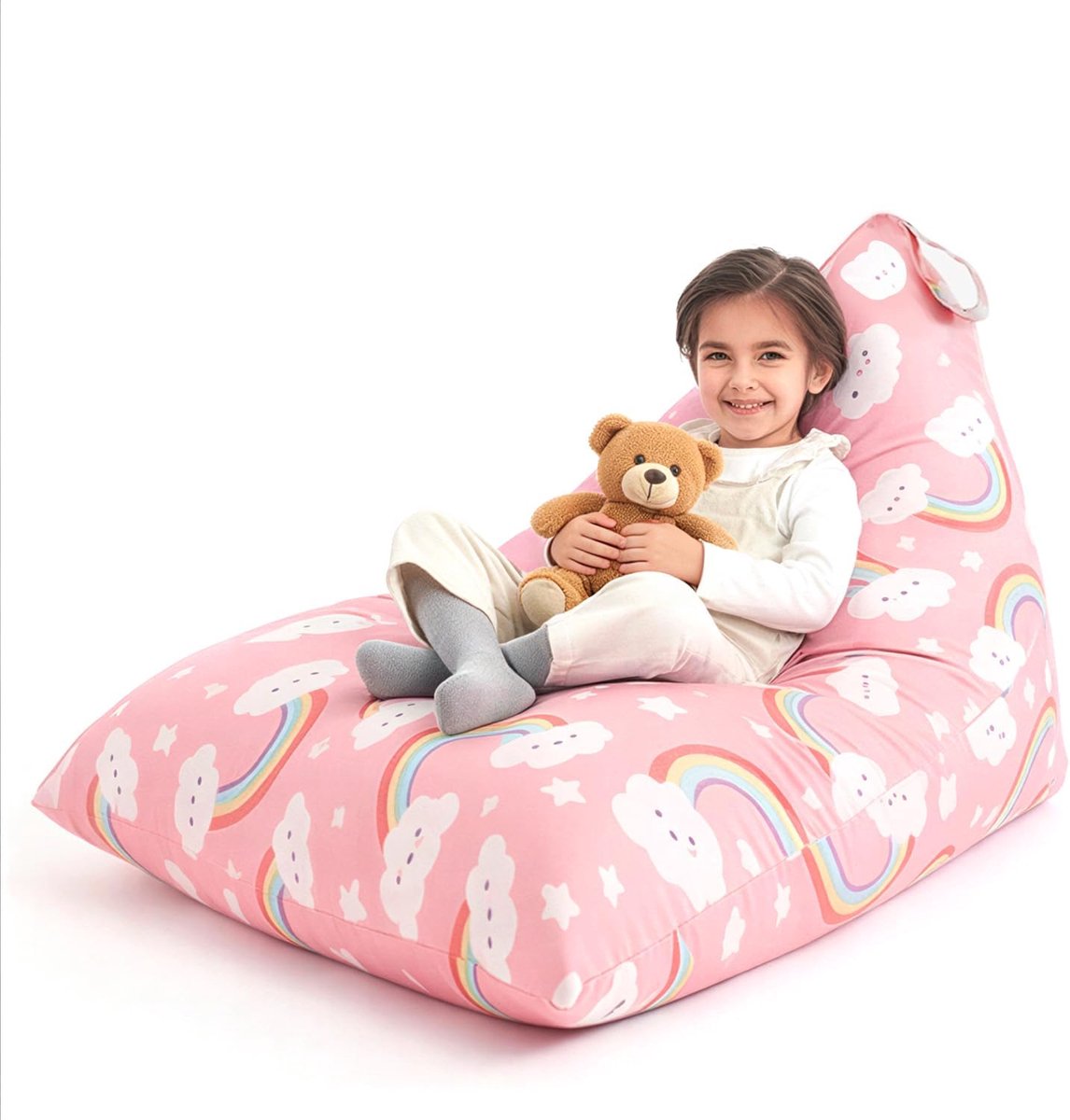 SnelShoppen - Extra Grote Zitzak voor Knuffeldieren - Pluche Speelgoedhouder en Organizer - Premium Canvas 250 L - Babyroze - Voor Kinderen en Volwass