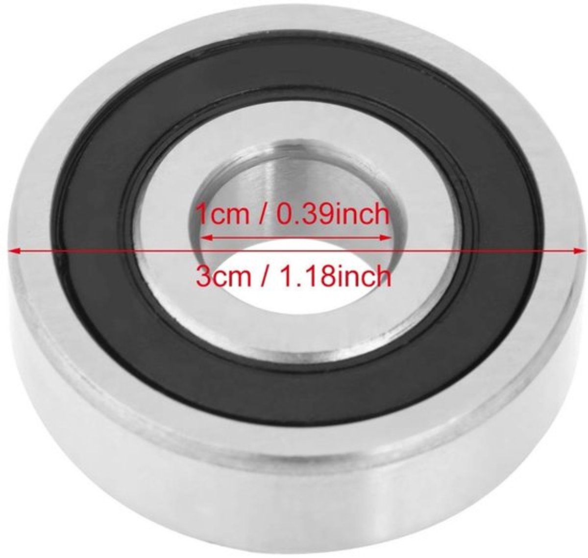 Pack van 10 6200-2RS Dubbel Sealed Rubber Stalen Lagers 10 x 30 x 9 mm