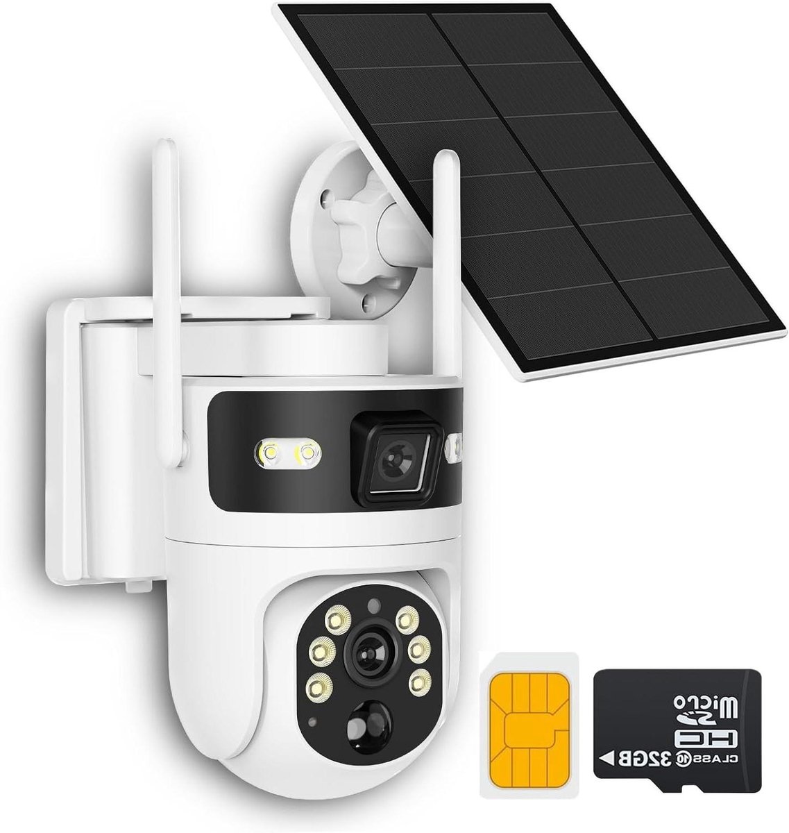 Beveiligingscamera Buiten - 4G Camera - Huis Beveiligen - Dubbele Camera 360 - 4MP - Zwart