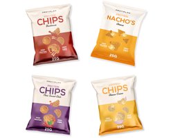 Protiplan - Mix Proteïne Chips - 5 x 25 g - Eiwitrijk Proefpakket