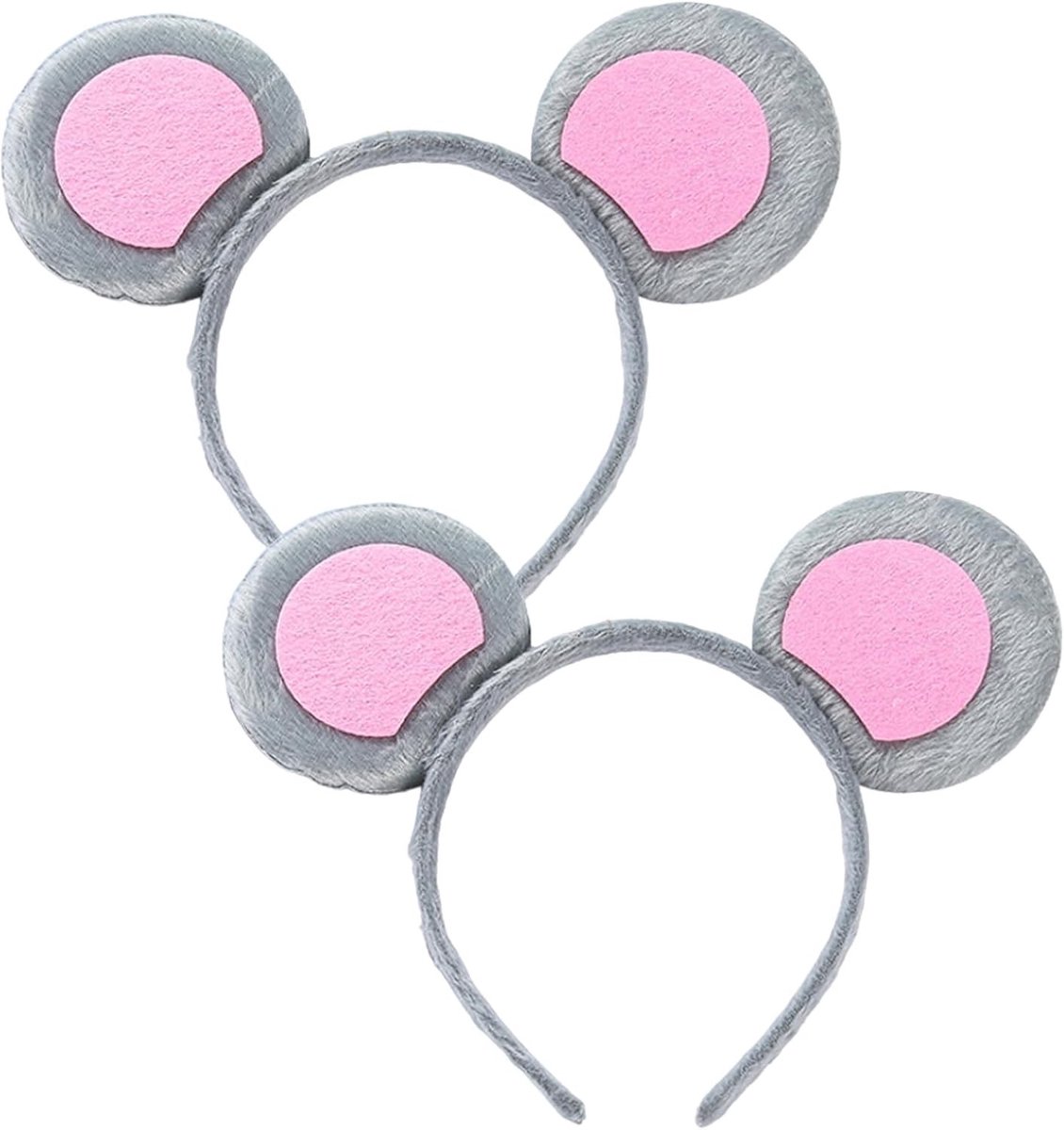 Set van 2 Muizenoortjes Haarbanden voor Volwassenen en Kinderen - Perfect voor Halloween, Carnaval en Cosplay Feesten
