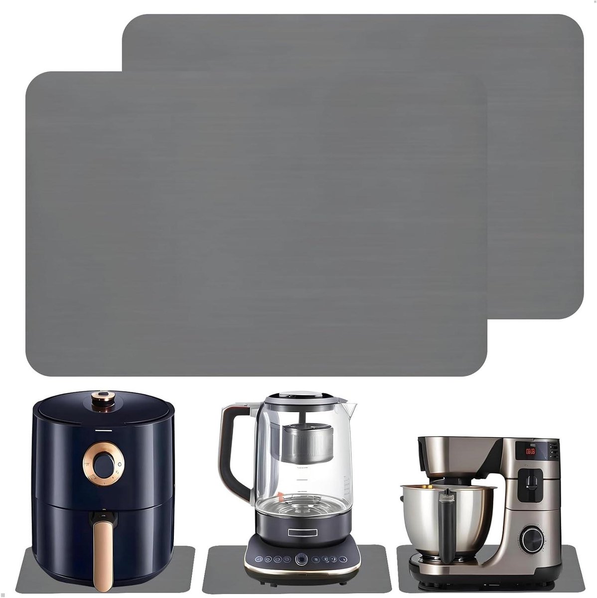 Koffiemachine Onderlegger - Siliconen Mat - Keuken Beschermen - Antislip Ontwerp - 30x40 cm - Donkergrijs