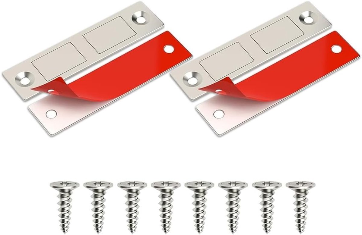 Ultra-dunne Deurmagnets voor Veilig Sluiten van Kasten, Sterke Magnetische Sluiting, 2 Stuks