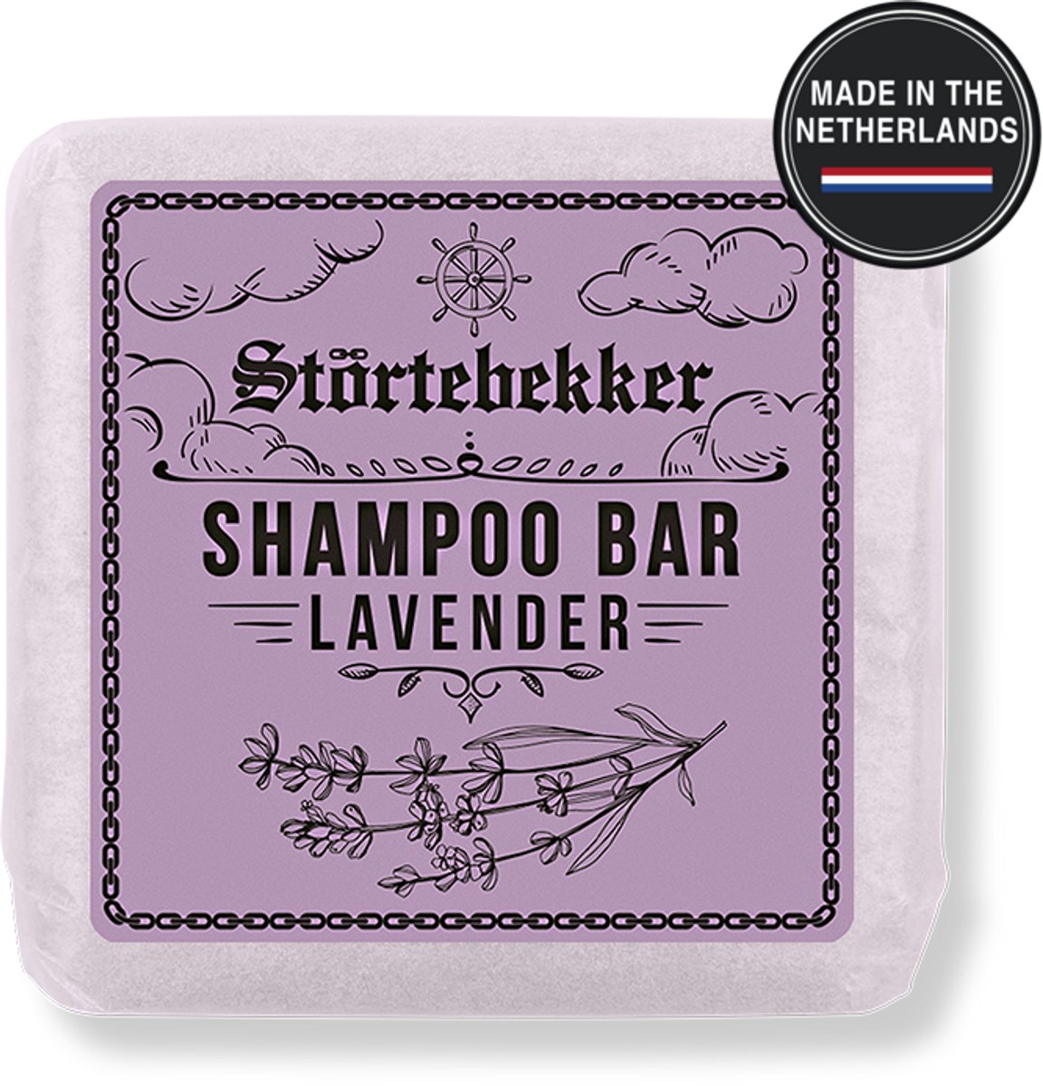 Störtebekker® Premium Shampoo Bar Lavendel - Vaste shampoo voor mannen en vrouwen - 3-in-1 douchezeep voor mannen voor haar, hoofdhuid en baard - Hydraterende shampoo - veganistisch, handgemaakt - 100 g Solid Shampoo Bar Lavender