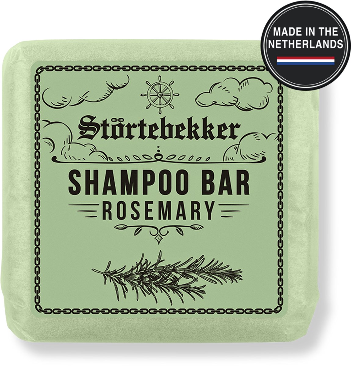 Störtebekker® Premium Shampoo Bar Rozemarijn - Vaste shampoo voor mannen en vrouwen - 3-in-1 douchezeep voor mannen voor haar, hoofdhuid en baard - Hydraterende shampoo - veganistisch, handgemaakt - 100 g Solid Shampoo Bar Rosemary