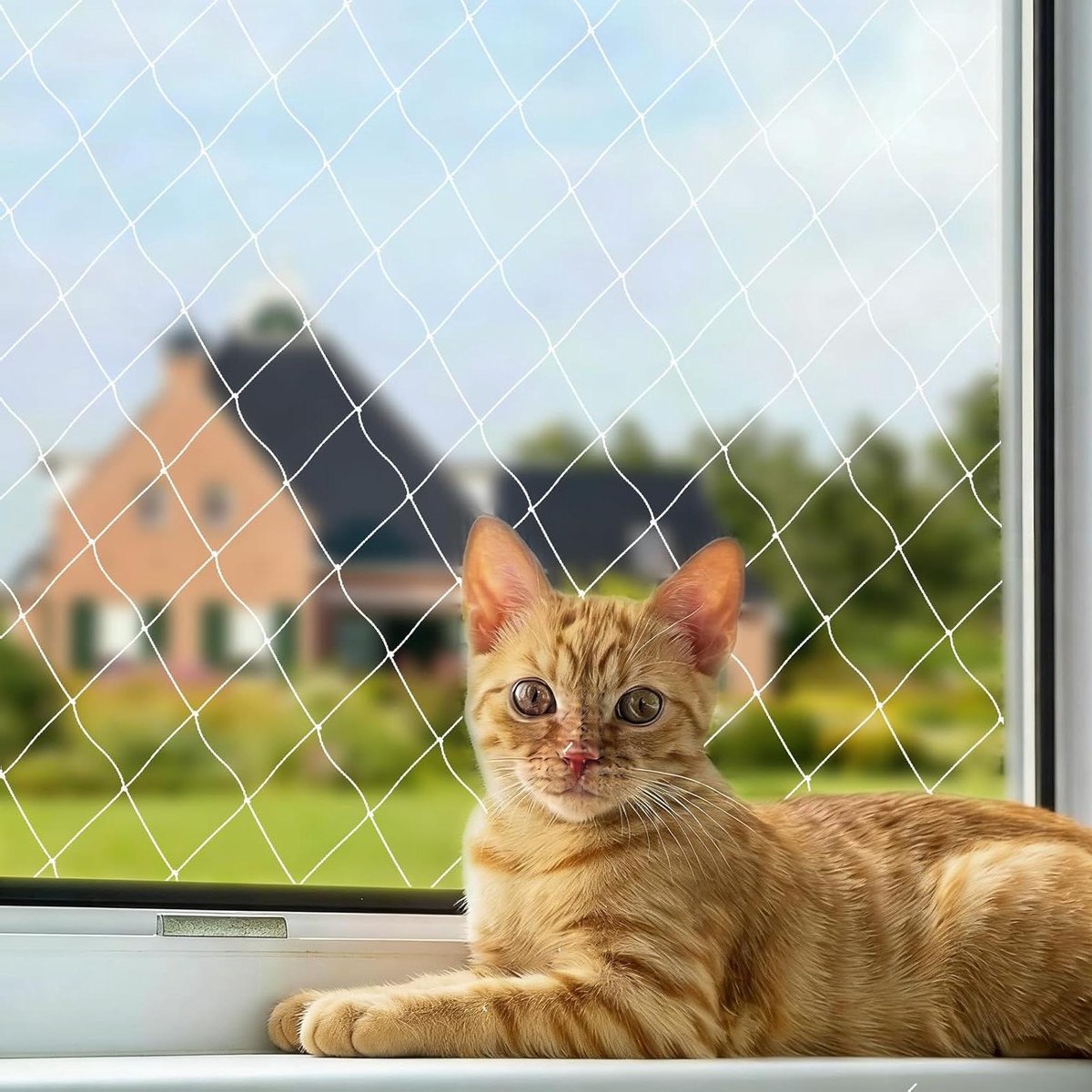 Kattennet Balkon - Veiligheidsnet Kat - Katten Veilig Houden - Op Maat Te Snijden - 3 x 8 Meter - Wit