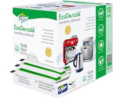 SnelShoppen - EcoDescalk Universele Ontkalker Poeder, 10 Sachets, 100% Natuurlijke Ontkalker voor Waterkokers, Wasmachines, Vaatwassers, Organisch, Mi
