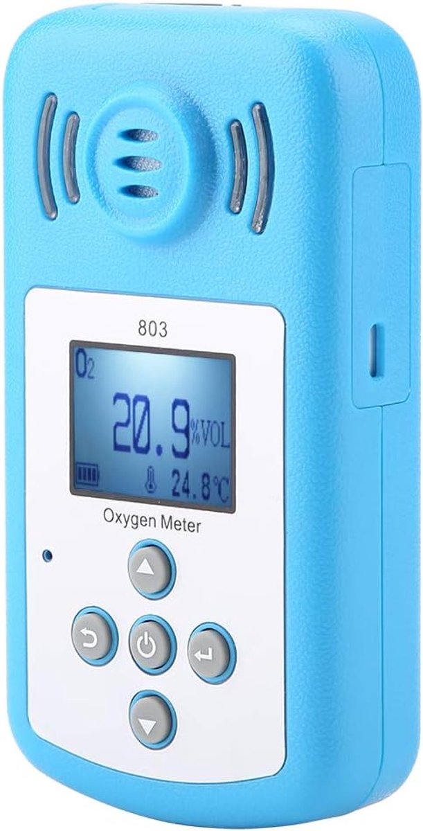 SnelShoppen - Zuurstofgasdetector Handheld O2-gastester met Digitaal Display, Geluids-, Licht- en Trillingsalarm voor Auto, Klimmen, Tunnel - Betrouwb