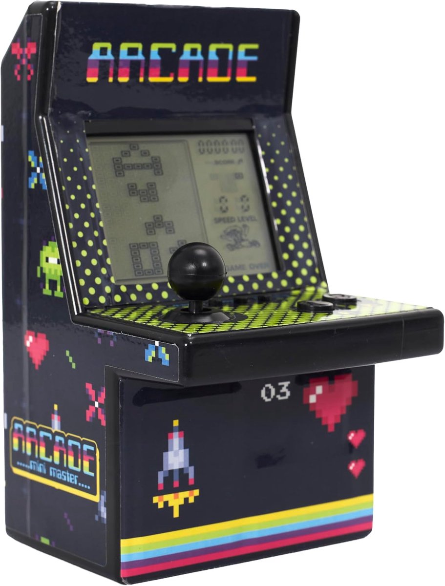 SnelShoppen - Retro Arcade Game Console met 26 Games, Compact en Elegant, Zwart, Perfect voor Volwassenen en Feestjes