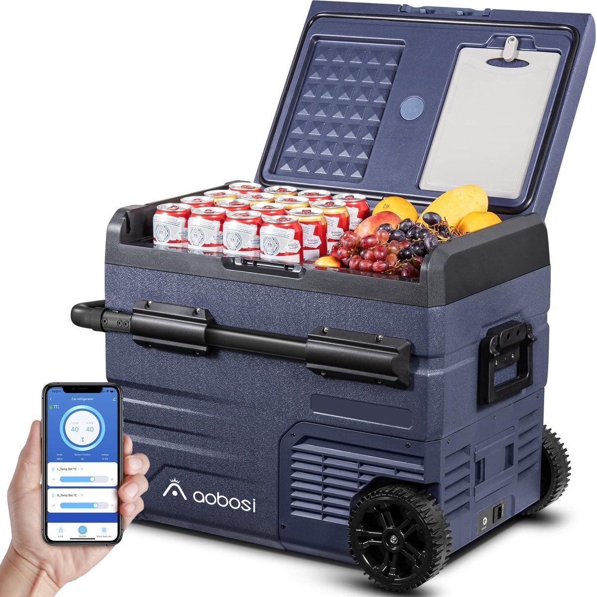 SnelShoppen - AAOBOSI Koelbox Auto - Koelbox voor Camping, Auto en Tuin - 12V Koel- en Vriesfunctie - Lichtgewicht en Duurzaam - Ideaal voor Feestjes
