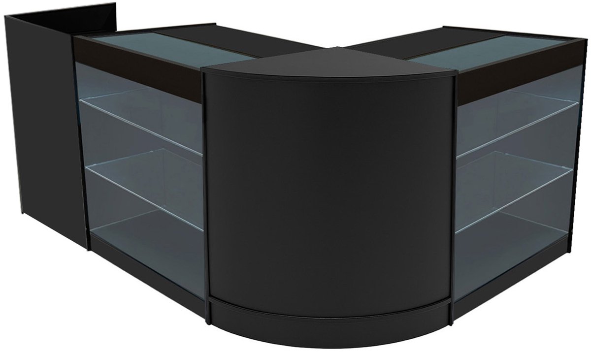 Aries led-winkeltoonbankset - zwart - 90x60x90 cm - 2x k900, cm60