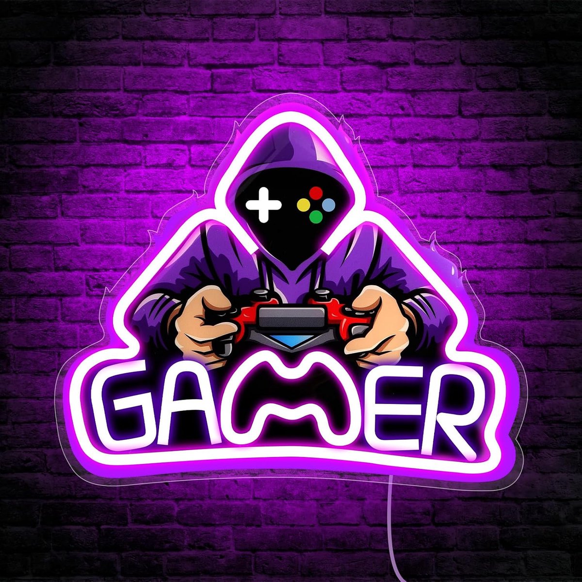SnelShoppen - Neon Gamer Sign, LED Neon Verlichting, USB Aansluiting, Decoratie voor Tienerkamers, Bars, Internet Cafés, Clubs en Gamekamers