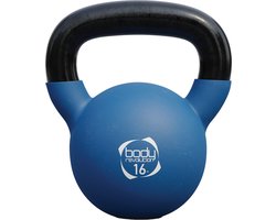 Neopreen kettlebell - blauw - 16kg - ergonomisch handvat
