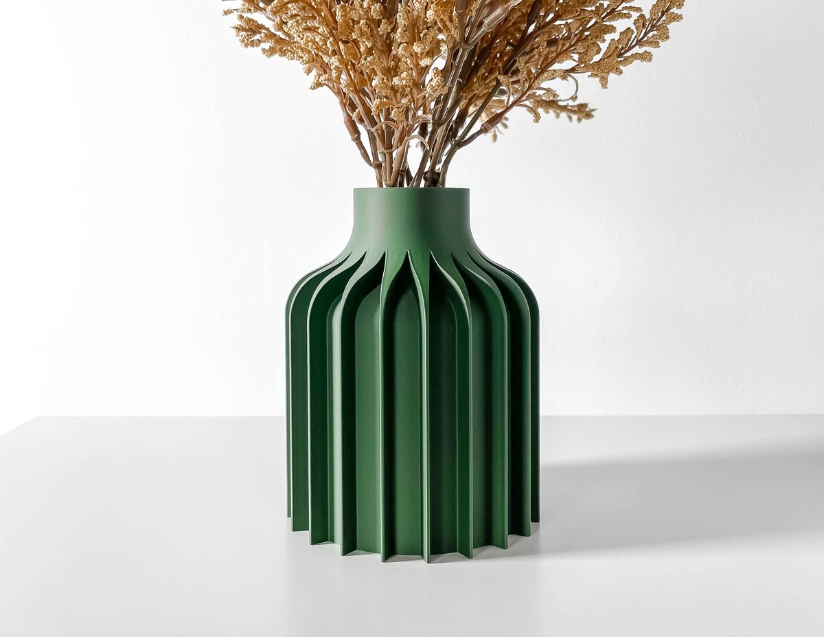 Skushy Vaas Kinsushort - Geschikt voor Bouwbloemen - Japandi Designvaas voor Droogbloemen en Kunstbloemen - Sculpturale Decoratieve Vaas - Moderne Woondecoratie