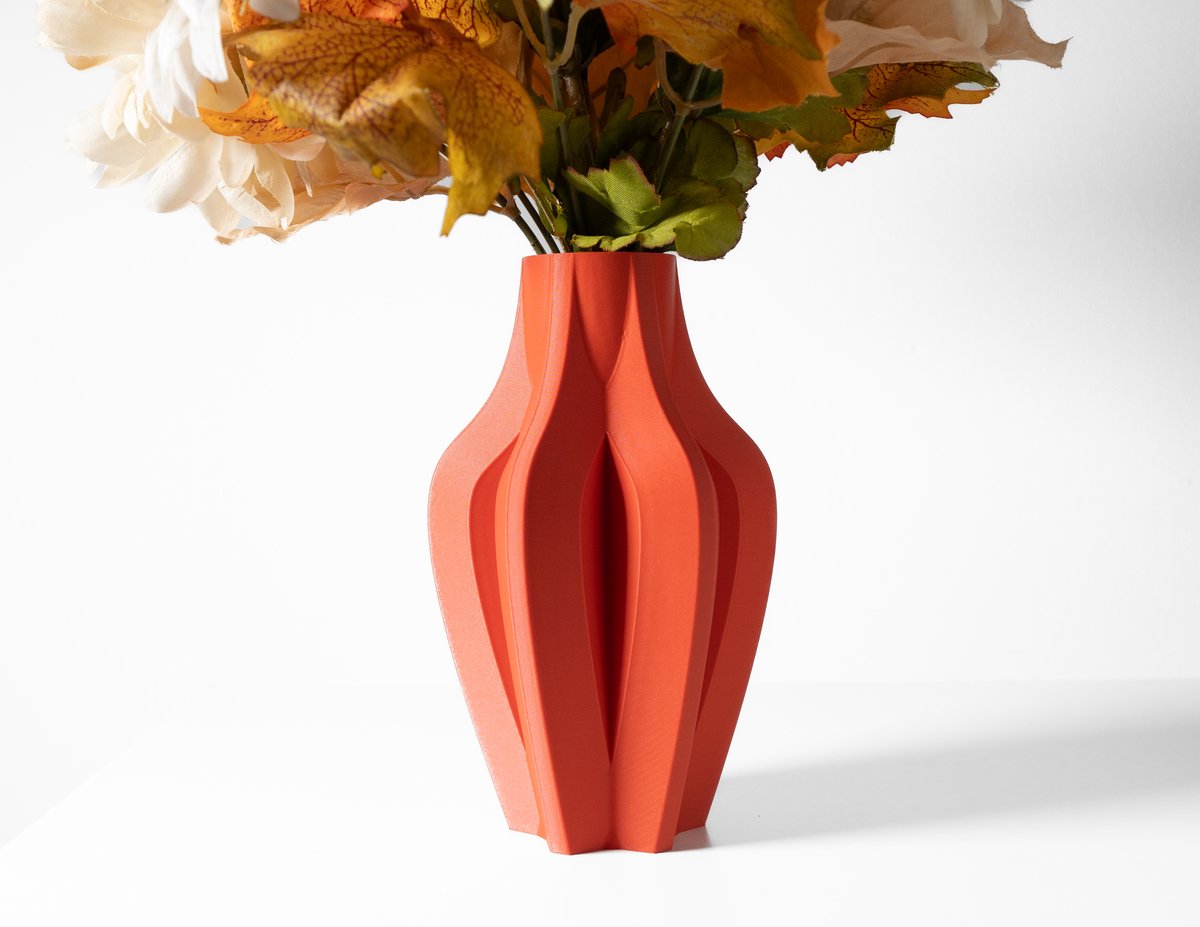 Skushy Vaas Kasia - Geschikt voor Bouwbloemen - Japandi Designvaas voor Droogbloemen en Kunstbloemen - Sculpturale Decoratieve Vaas - Moderne Woondecoratie