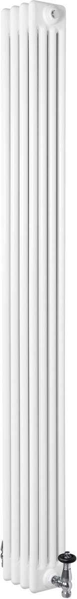 Traditionele 4-kolom radiator - wit - 1800x200 mm - thermostaatkraan