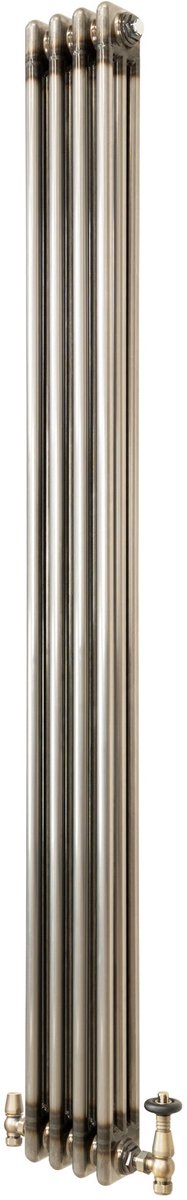 Kolomradiator - 3-kolom 1800x200 mm - ruw metaal - incl. kraan