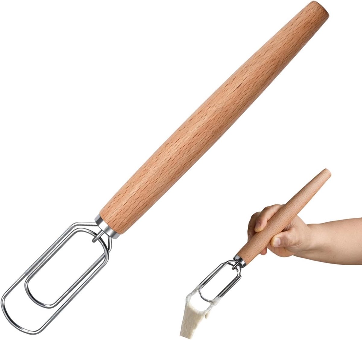 Zuurdesem Deegroerder - Broodmixer - Bakken Maken - Roestvrij Staal - 30 cm - Zilver