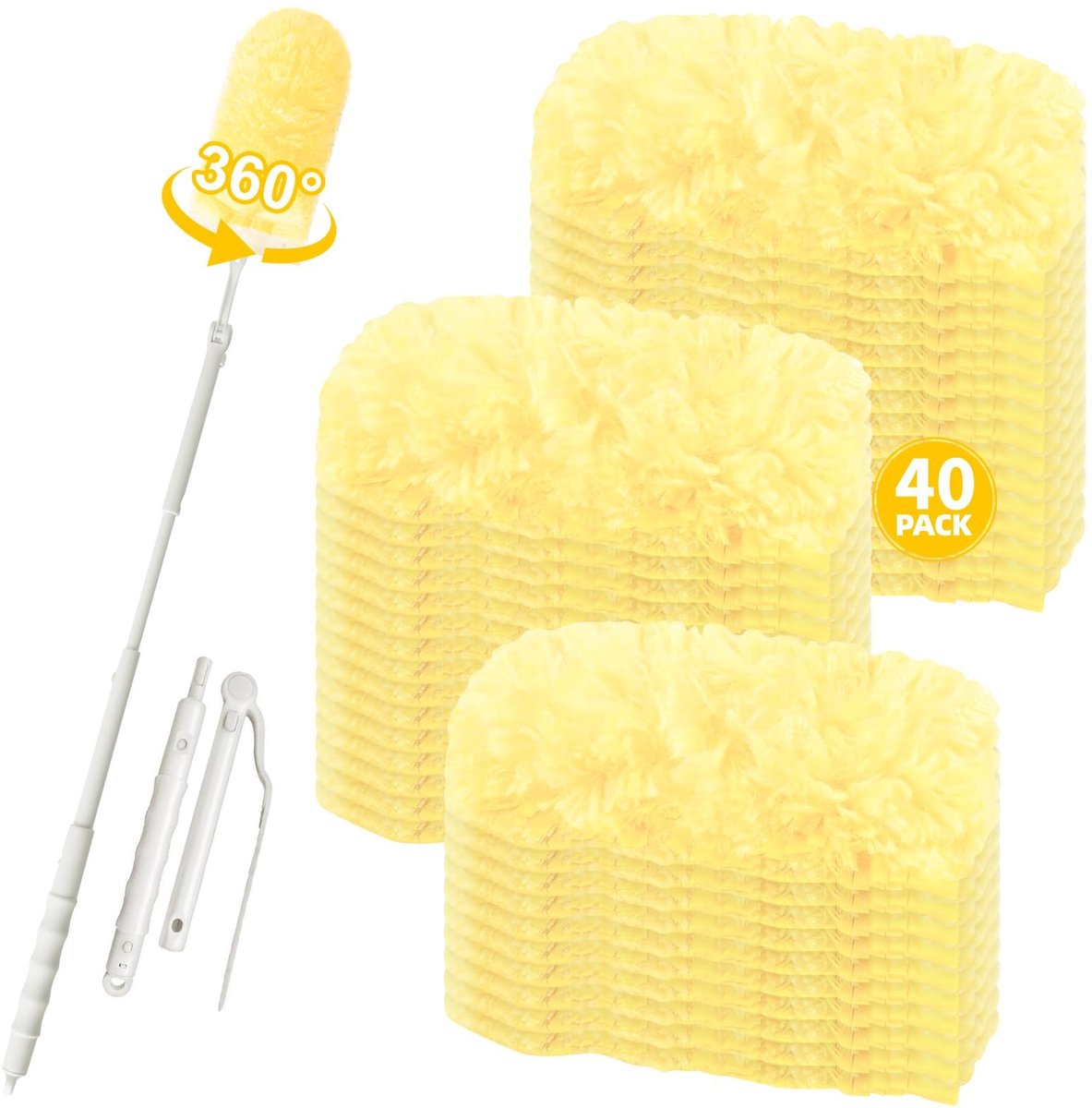 Dailygoods- Stofmagneet Navulling 41 Stuks - 360° Plumeau - Stofveger - Dierenhaar - Vuil - Ongeparfumeerd - Stofdoek