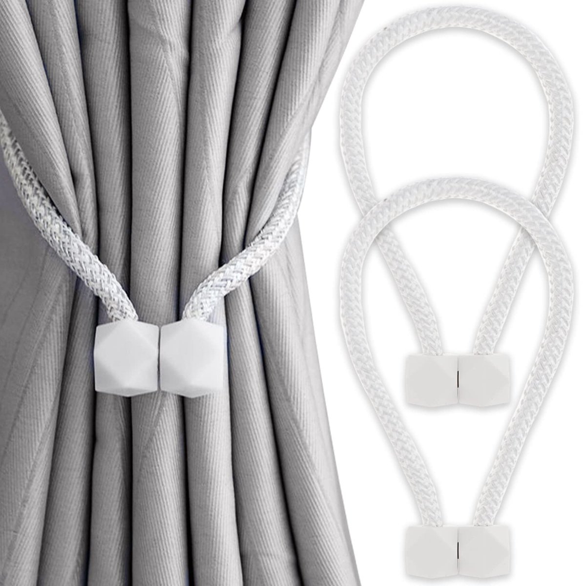 Dailygoods- Gordijnstropdas 2 Pack - Magnetische Gordijnhouders - Sterke Draperieën - Handgemaakte Decoratie - Eenvoudige Stijl - Slijtvast Materiaal